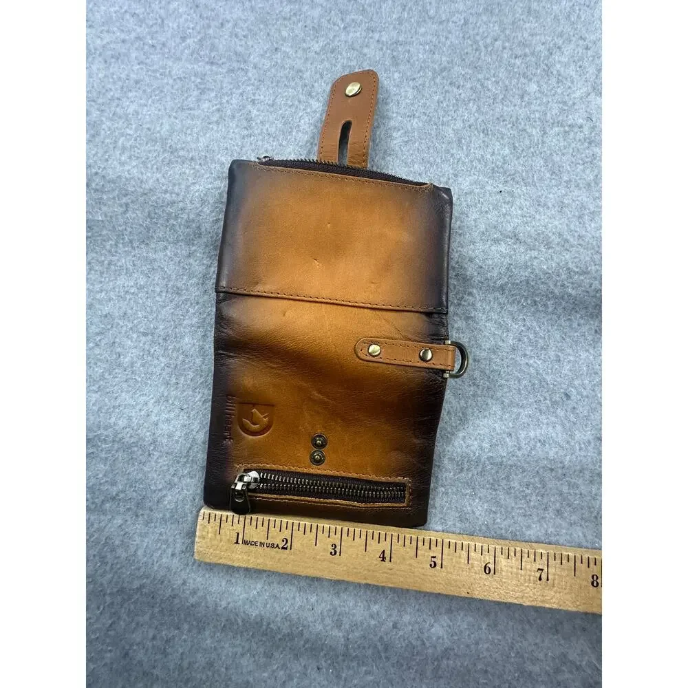 Bill Heart Bifold Wallet Genuine Leather D Ring Zipper Pocket Ombre Western